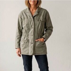 True Vintage Barn Chore Utility Jacket Womens XL Olive Green Cotton Canvas